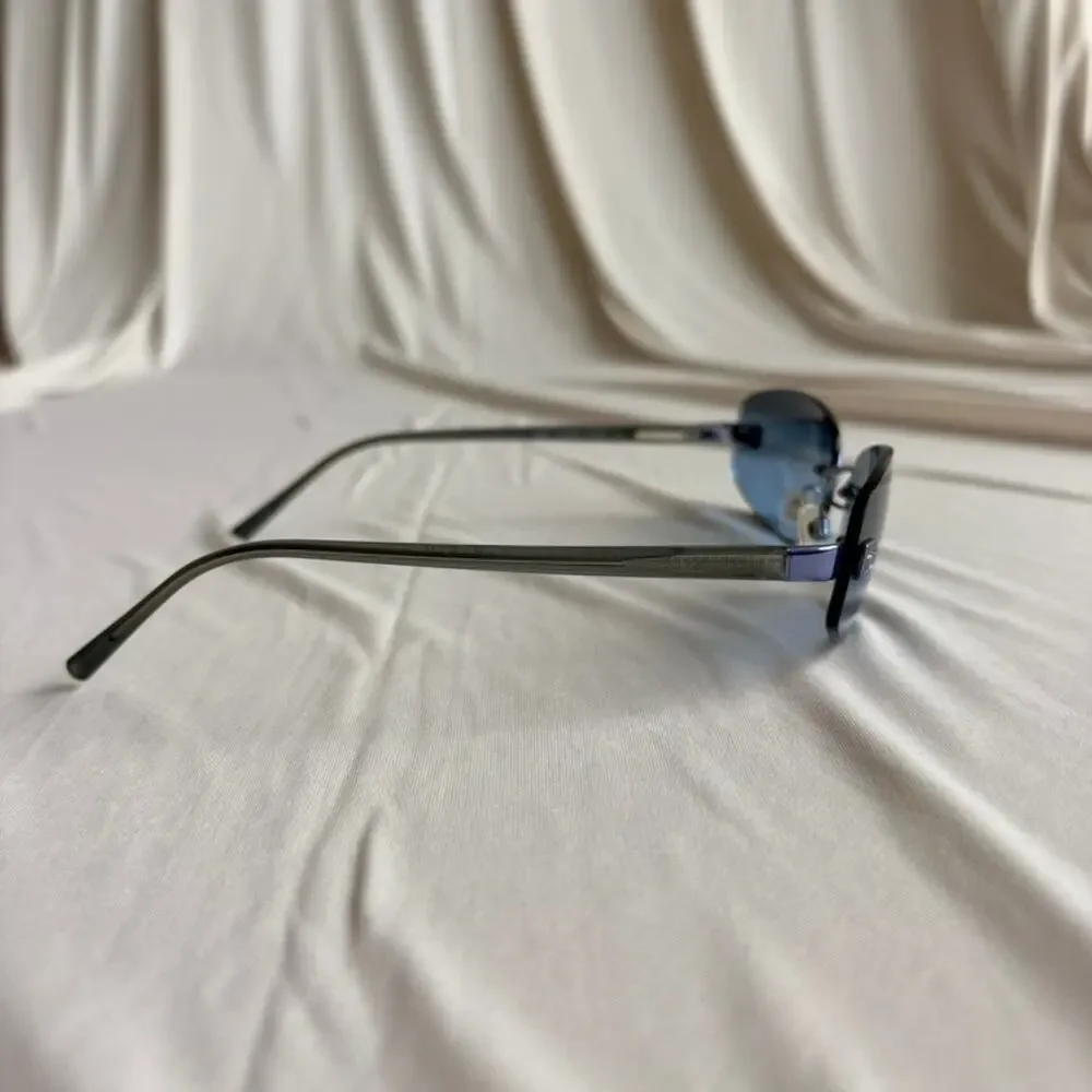 Vintage Chanel 4002 Rimless Sunglasses - Light Blue Gradient, Silver CC Logo